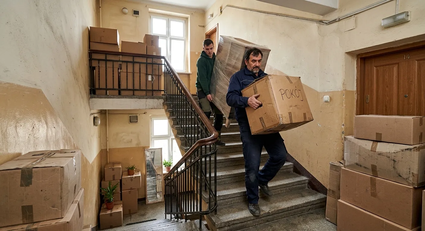 Przeprowadzka mieszkania busem z windą, ekipa Point360 Poznań